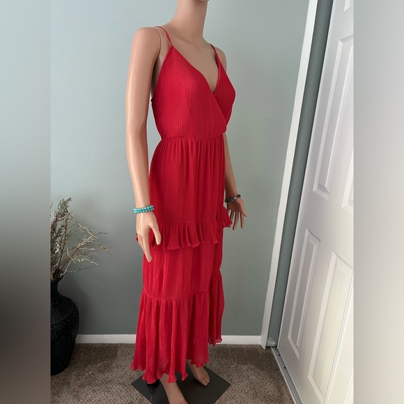 & Other Stories Women's red 100% POLYESTER Midi Dress size 12 Color red - Picture 4 of 16